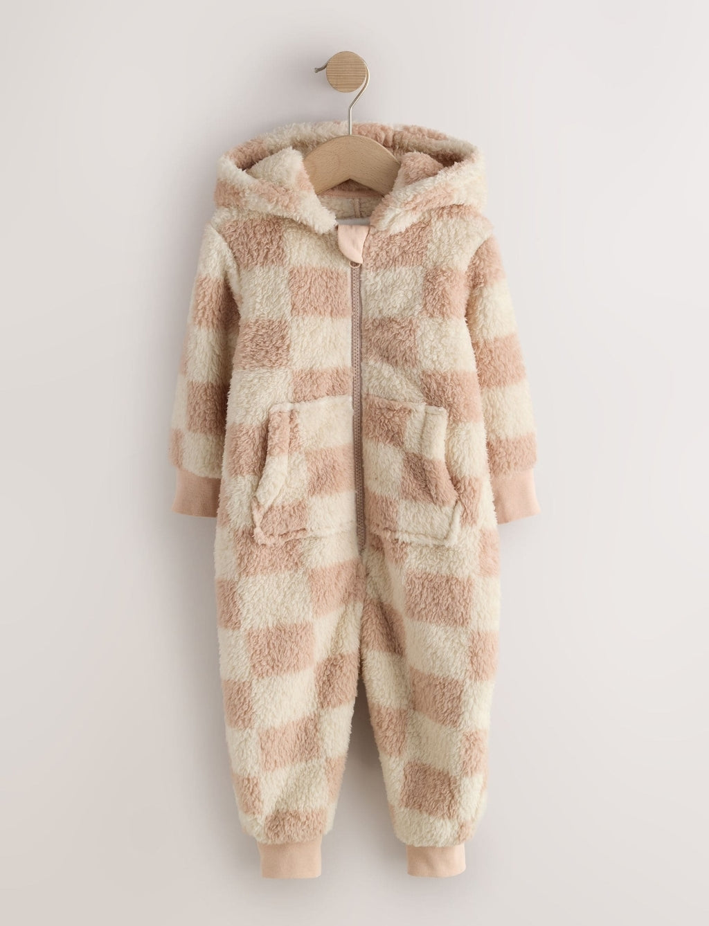 Neutral Check Fleece All-In-One