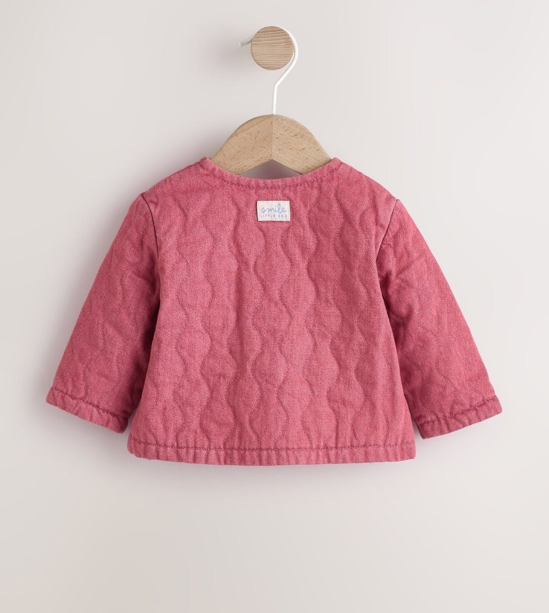 Pink Quilted Denim Baby Jacket