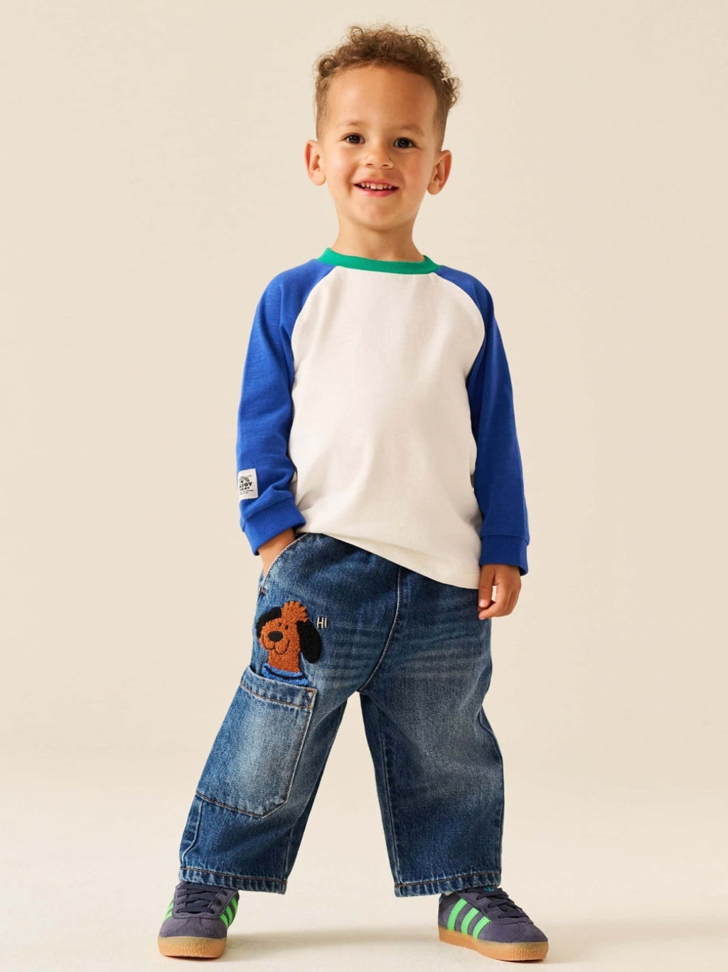 Mid Blue Denim Wide Leg Pull On Jeans