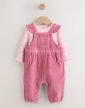 Pink Cord Dungarees and Bodysuit Baby Set 2 Piece