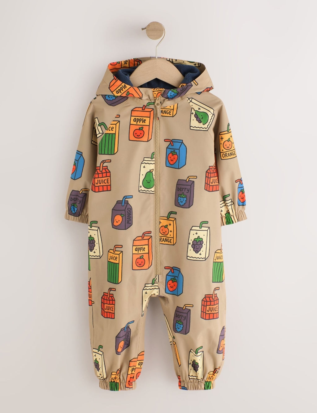 Juice Box Print Waterproof Fleece Lined Puddlesuit