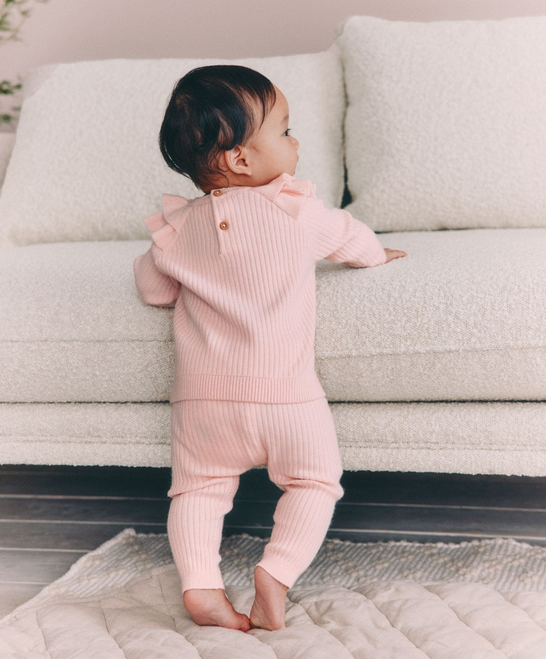 Light Pink Baby Knitted Jumper and Leggings Set 2 Piece