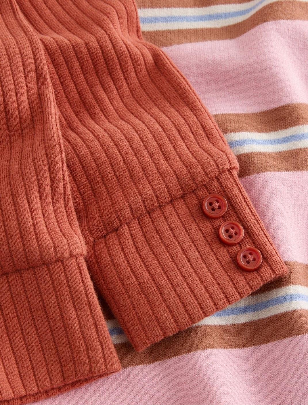 Pink/Cream Stripe Sweatshirt and Leggings Set