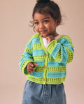 Green/Blue V-Neck Crochet
Cardigan
