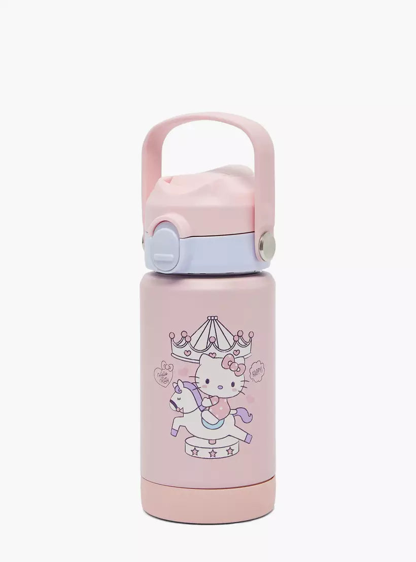 Sanrio Hello Kitty Stainless Steel Water Bottle with Wide Mouth and Carry Loop