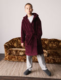 Burgundy Red Fleece Robe