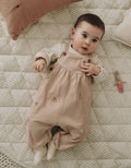 Ecru Bunny Baby Cord Dungarees And Long Sleeve Bodysuits 2 Piec