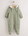 Green Crinkle Bear Face Quilted
Baby Pramsuit