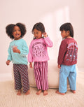 Pink/ Brown Graphic Top Wide Leg Pyjamas 3 Pack