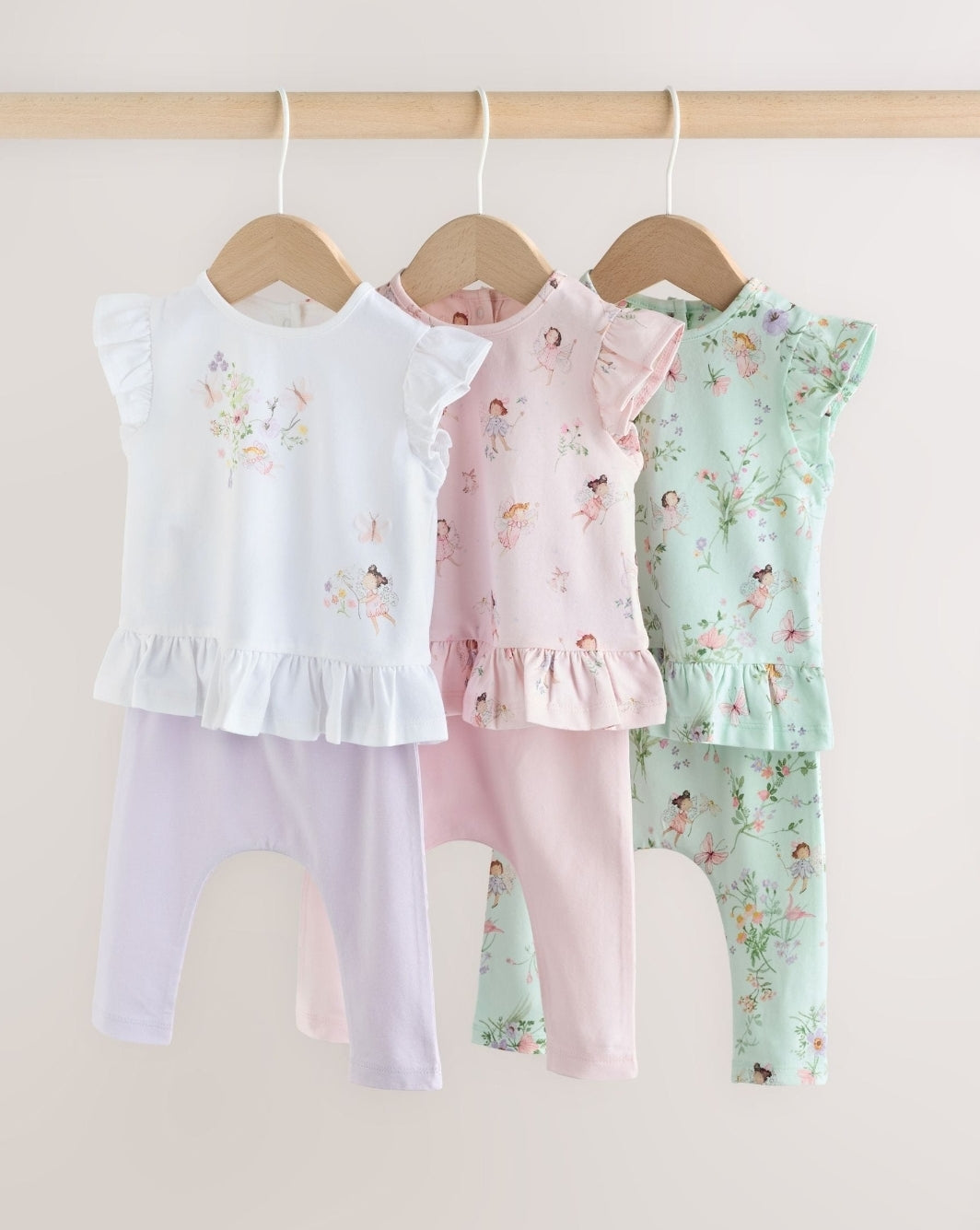 Pink/Mint/White Fairy Short
Sleeve Top and Leggings Baby