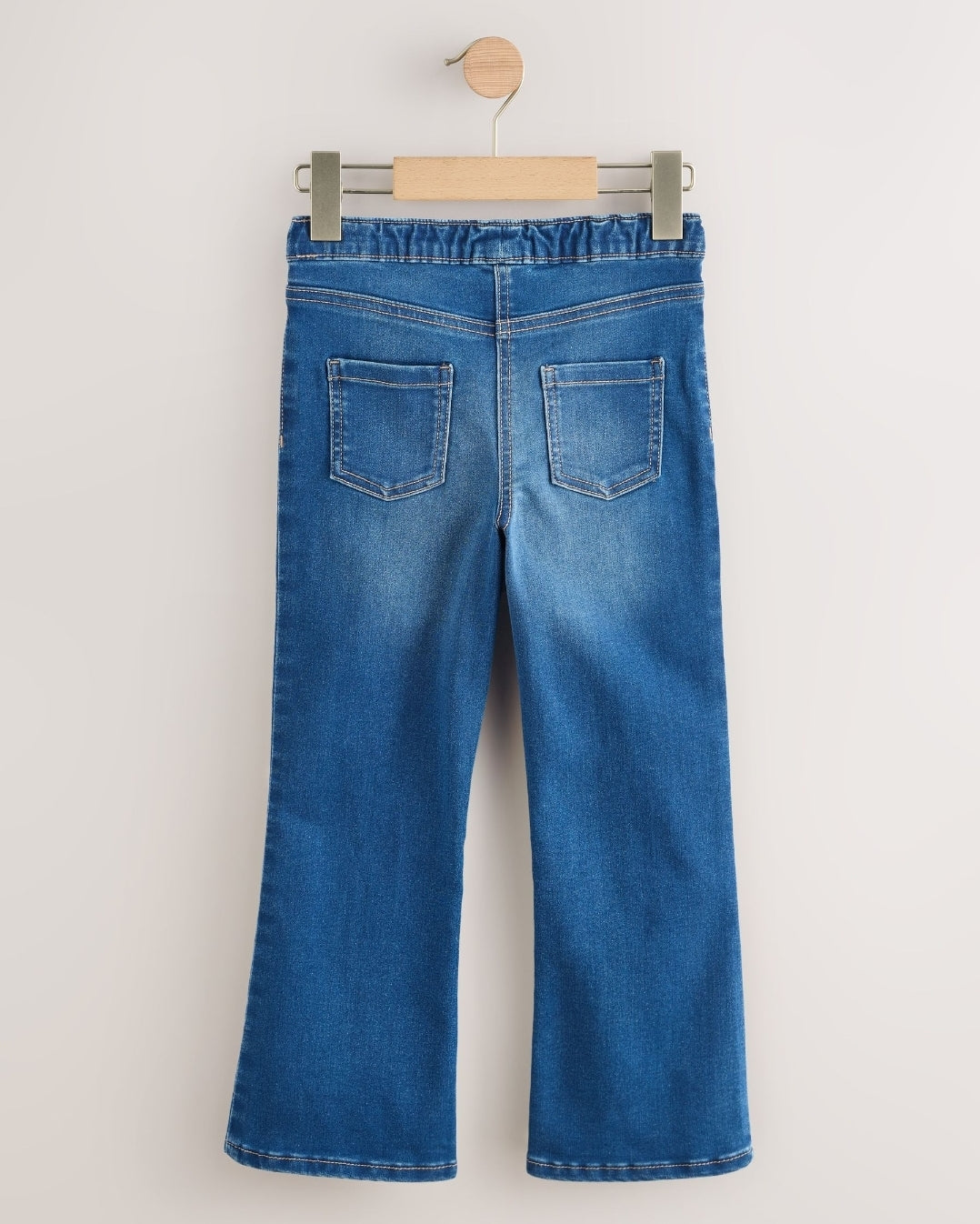 Mid Blue Pullon Flare Jeans