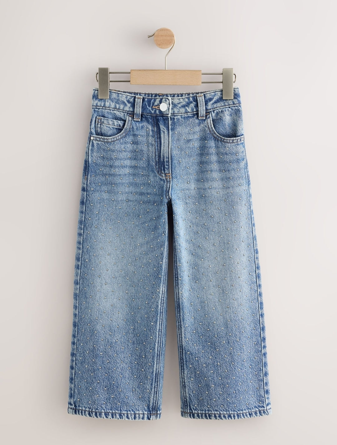 Denim/Silver Stud Scatter Wide Leg
Jeans