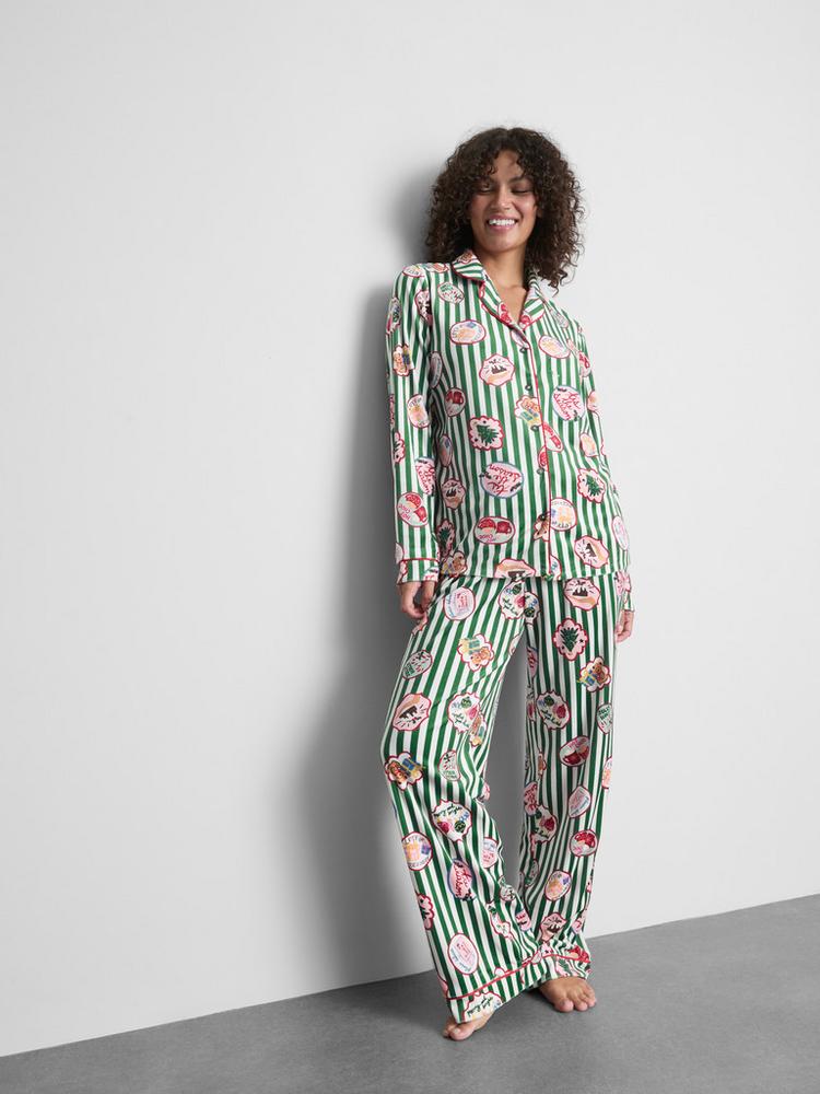 Primark Striped Christmas Plush Boyfriend Pyjamas