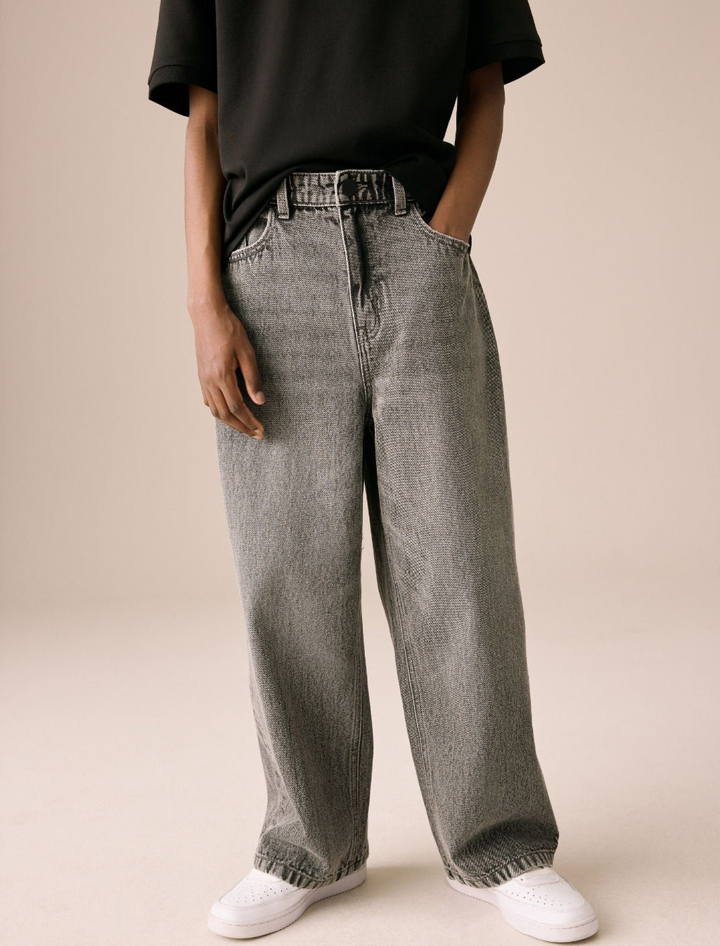 Dark Grey Super-wide Fit Authentic Jeans