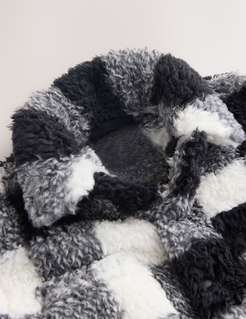 Black/White Check Borg Fleece Shacket
