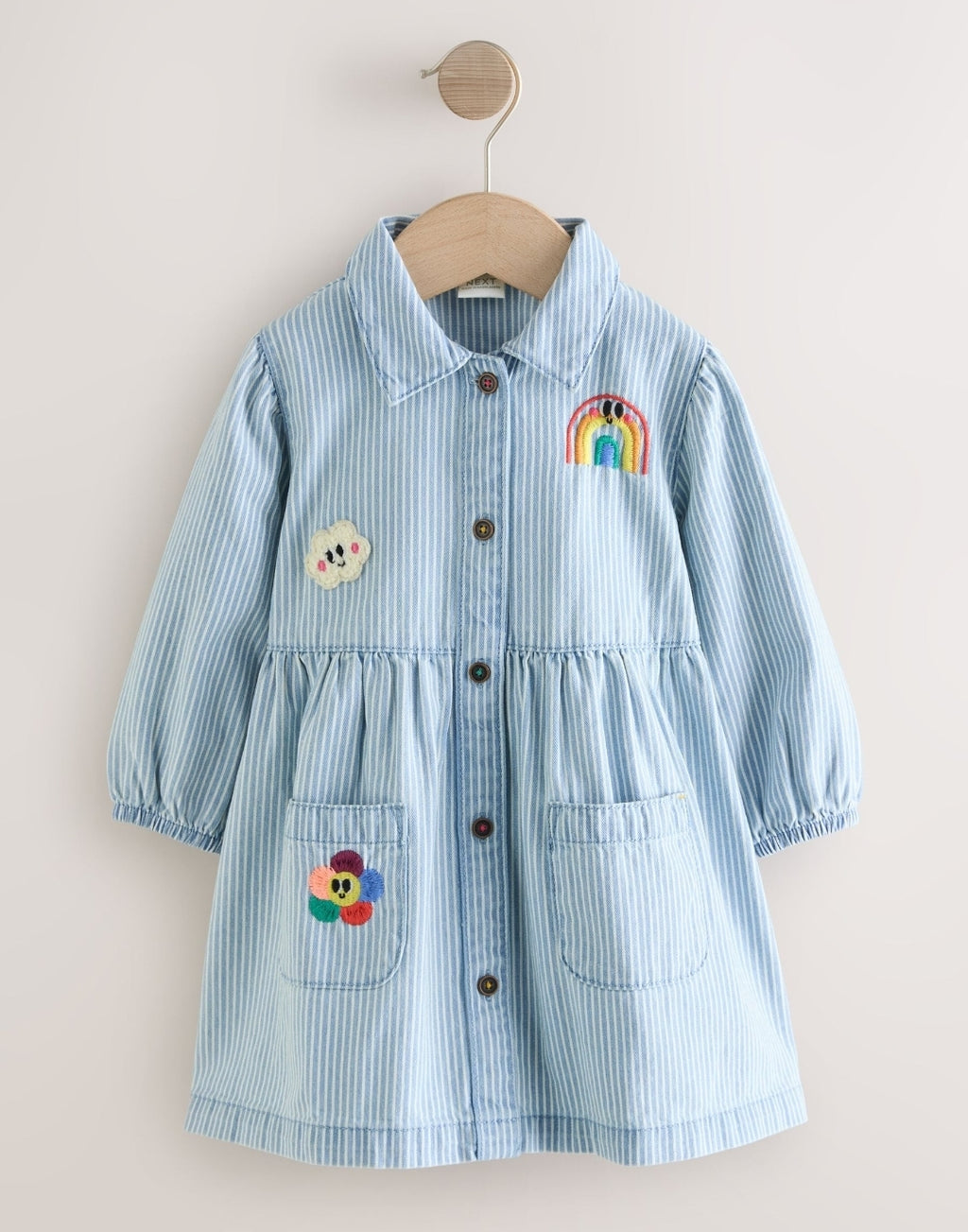Blue Stripe Long Sleeve Cotton
Dress