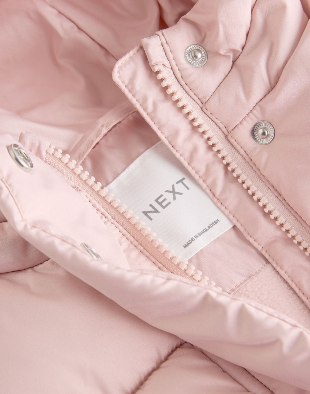 Light Pink Flower Pockets Shower Resistant Padded Coat