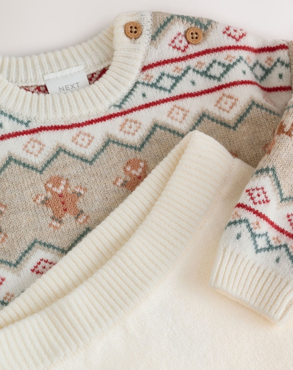 Neutral Fairisle Christmas Knitted
Jumper and Leggings Set