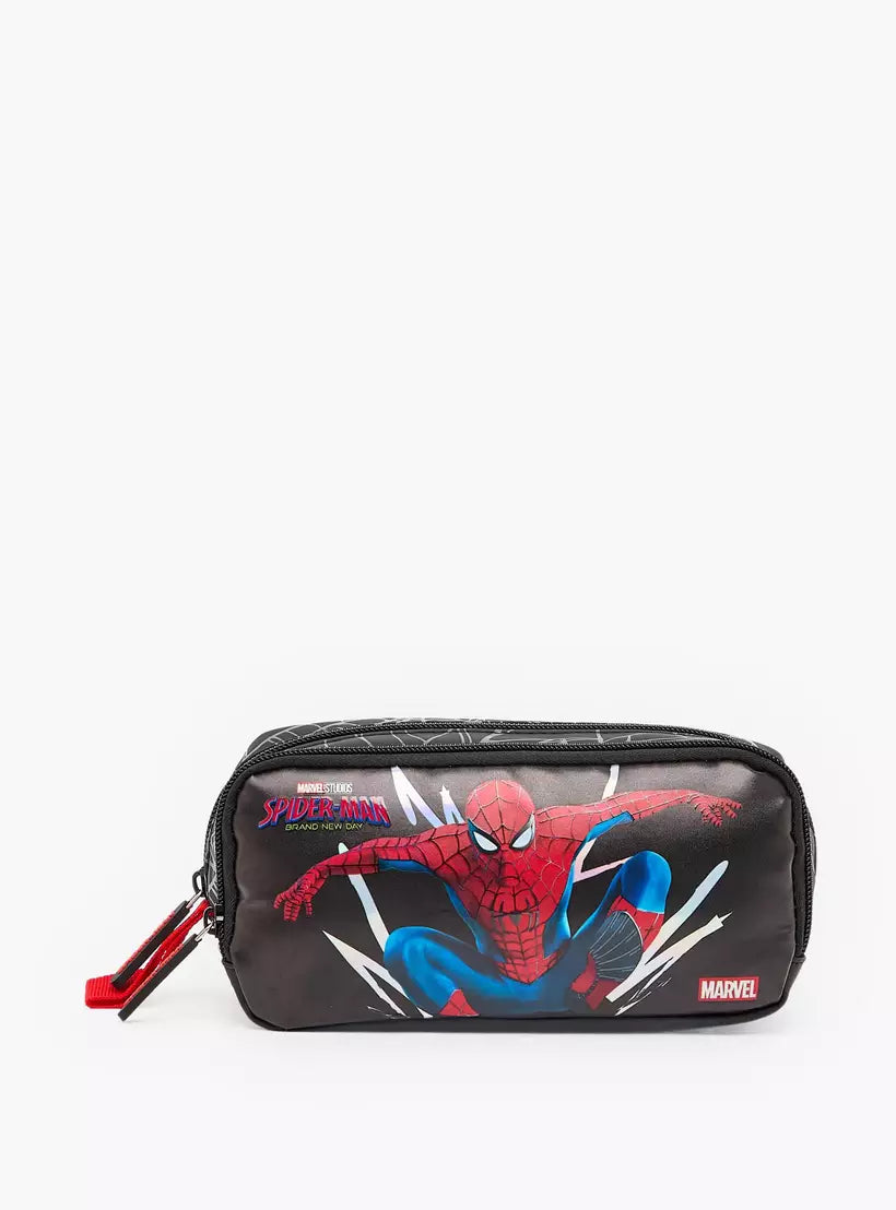 Spider-Man Print Pencil Pouch with 2 Compartments