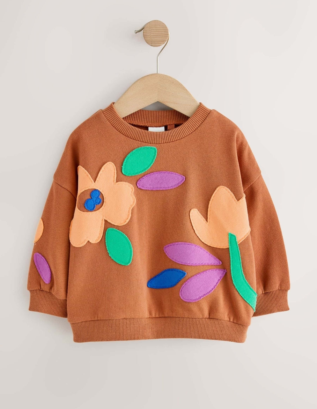 Rust Brown Flowers Crew Neck
Sweatshirt