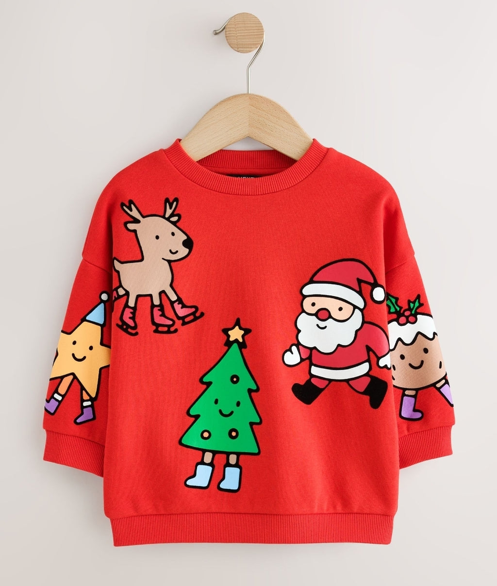 Red Christmas Crew Neck SweatTop
