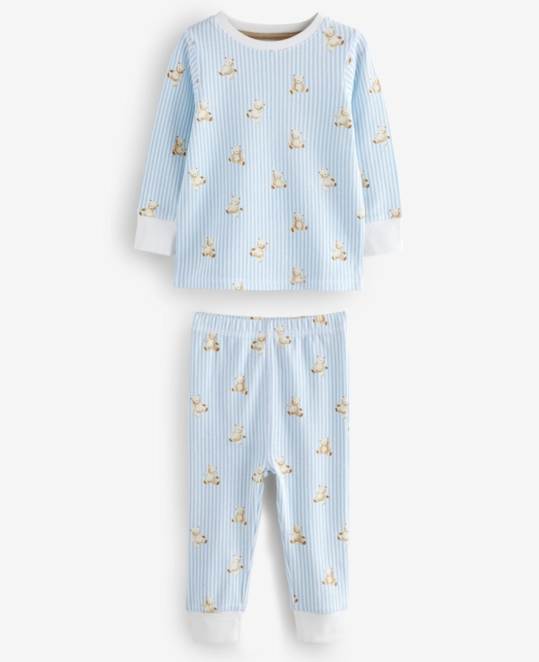 Blue/Ecru Baby Bear Snuggle Pyjamas 3 Pack