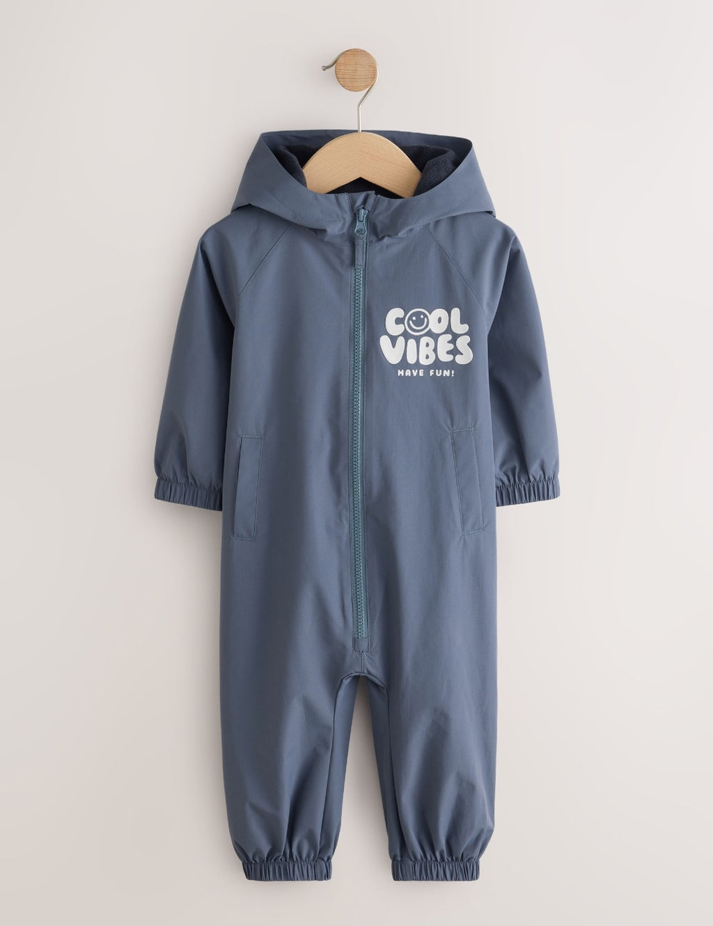 Cool Vibes Grey/Blue Waterproof Fleece Lined Puddlesuit