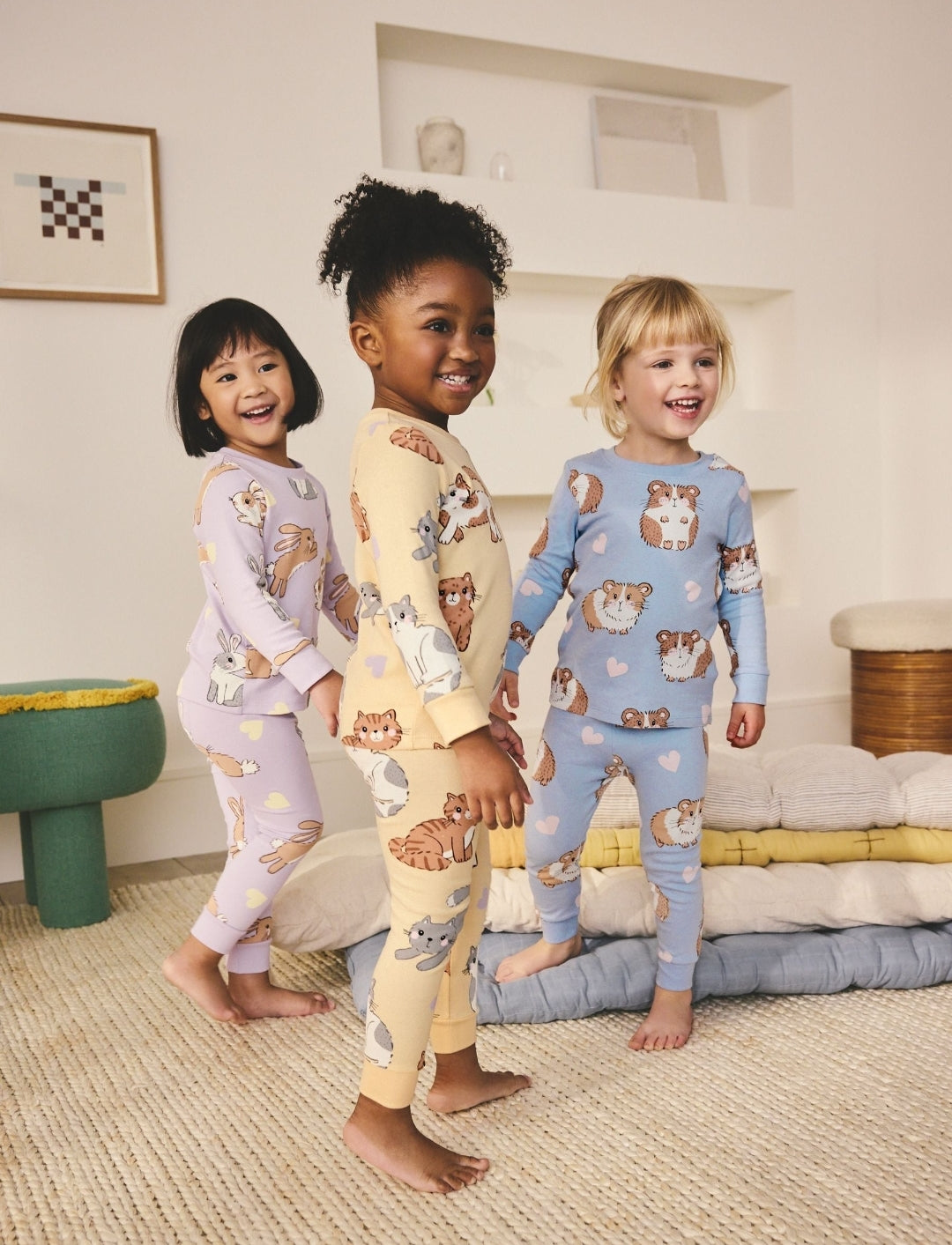 Yellow/Blue Snuggle Pyjamas 3 Pack