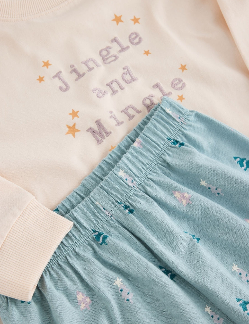 Turq/Cream Christmas Joggers Pyjamas Pack