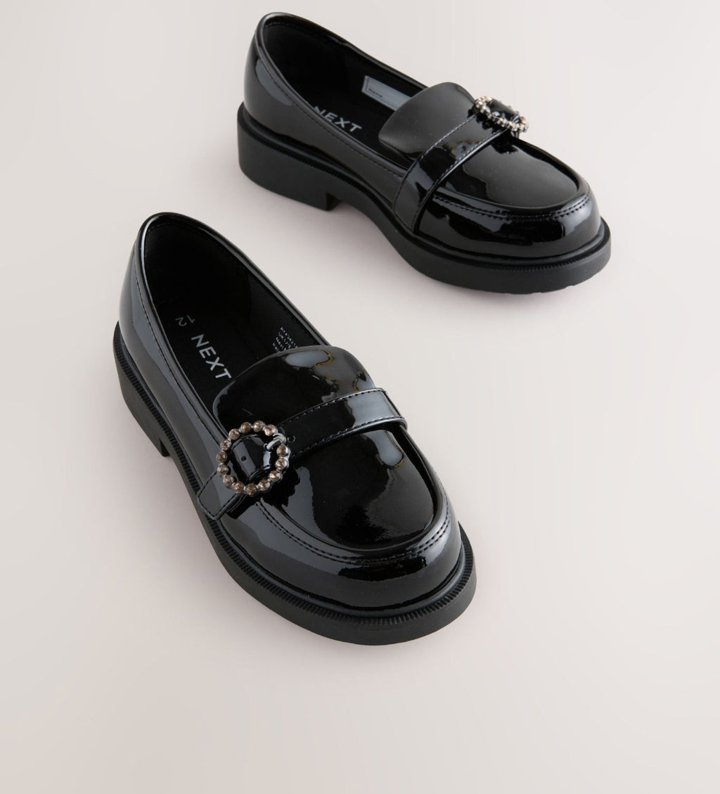 Black Patent Diamante Brooch
School Loafers