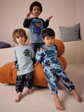 Orange/Navy Dinosaur Oversized Pyjamas 3 Pack