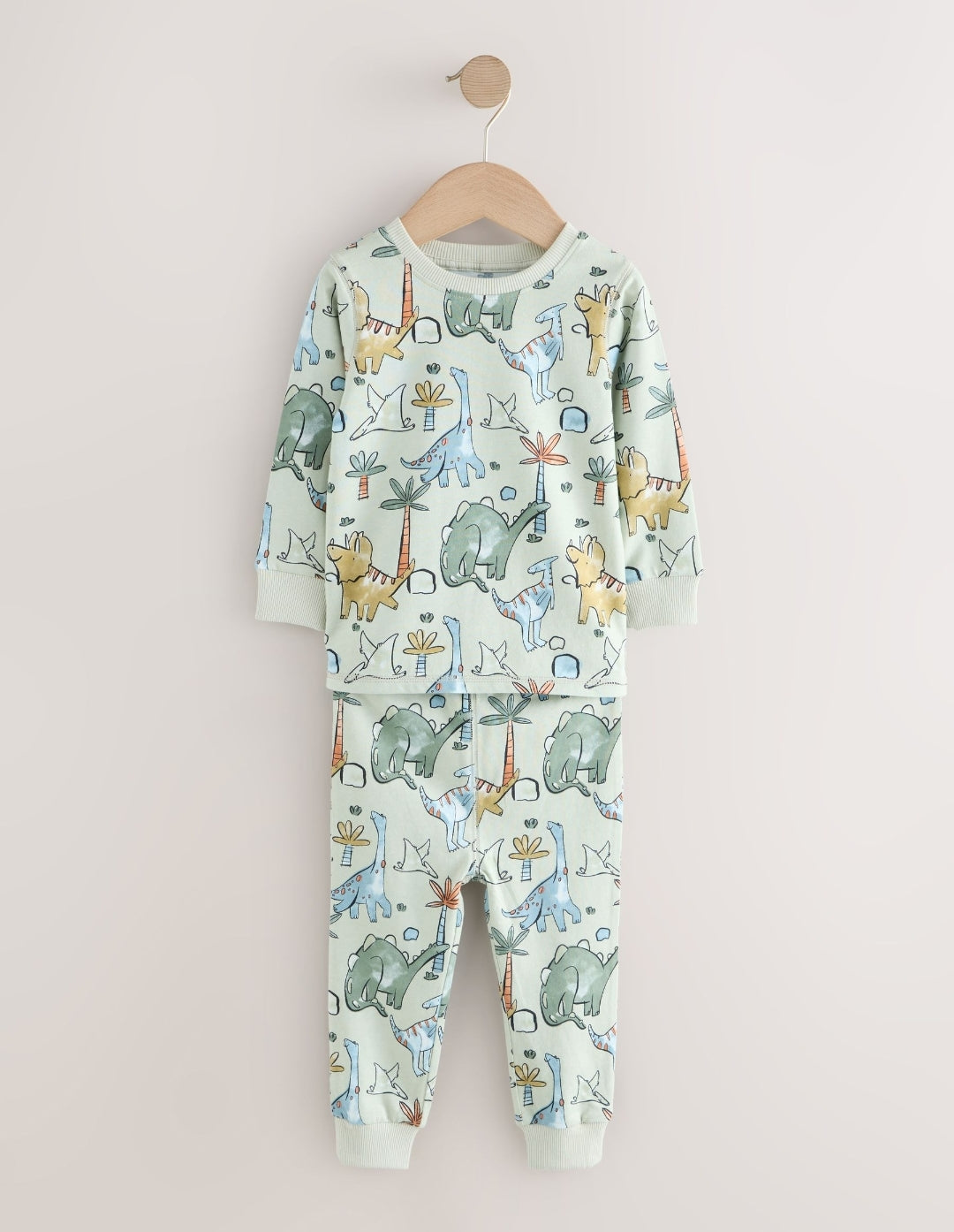Green/Orange Dino Sketch Snuggle Pyjamas 3 Pack