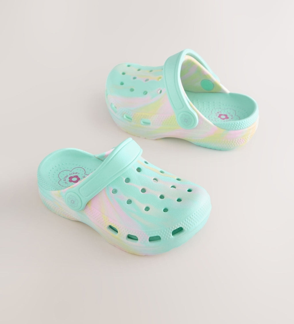 Aqua Blue Marble Standard Fit 
Comfort Clogs