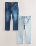 Denim Dark Blue/Bleach Regular Fit Stretch Jeans 2 Pack