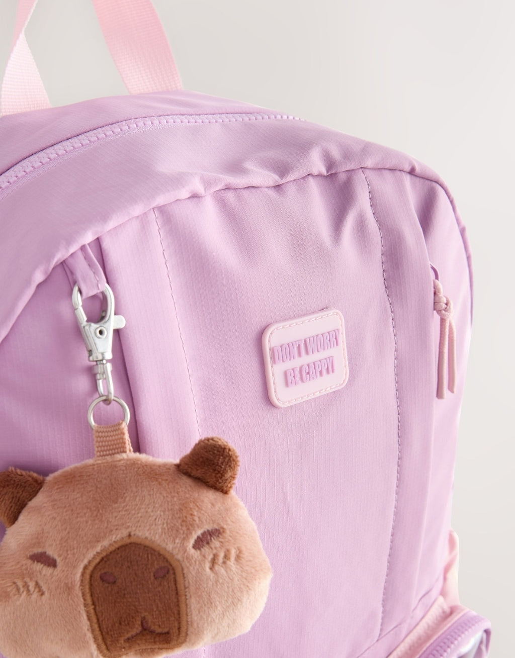 Lilac Purple Capybara Keyring Pocket Backpack