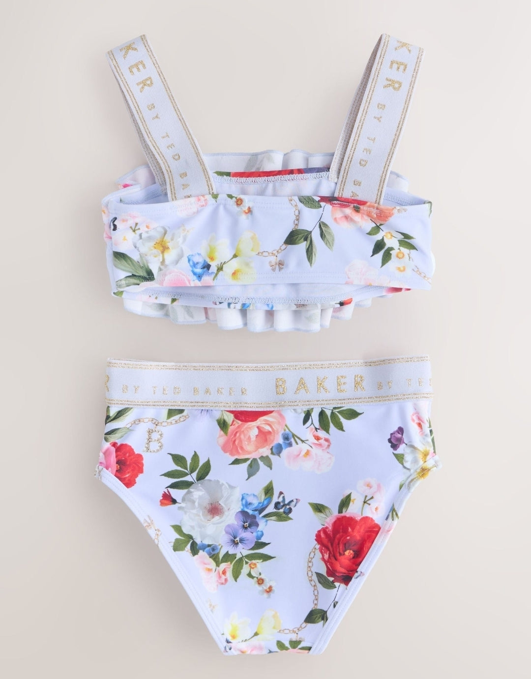 Baker by Ted Baker 2 Piece Lilac
Purple Printed Floral Ruched Biki