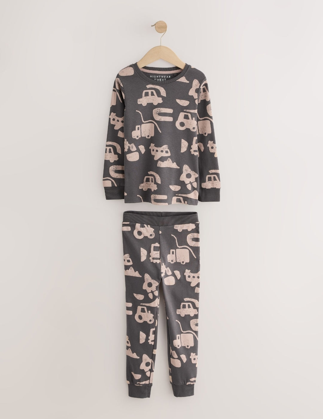 Brown/Cream Transport Snuggle Pyjamas 3 Pack