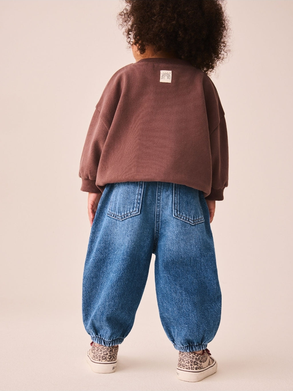 Mid Wash Denim Barrel Jeans