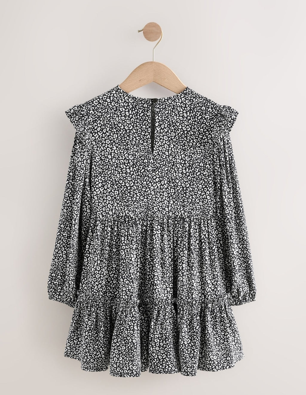Black/White Long Sleeve Ruffle
Dress
