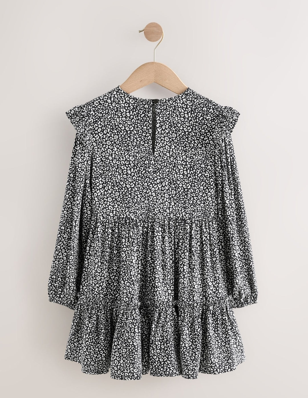 Black/White Long Sleeve Ruffle
Dress