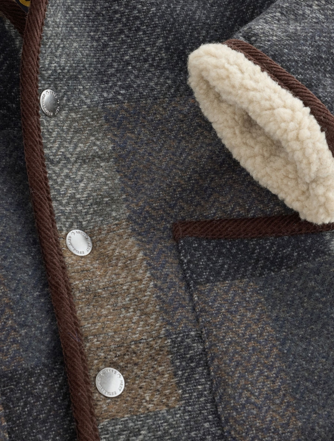 Multi Check Borg Collar Jacket