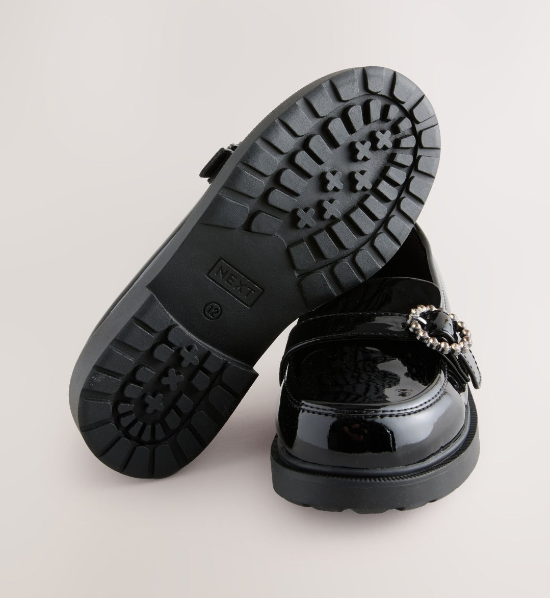 Black Patent Diamante Brooch
School Loafers