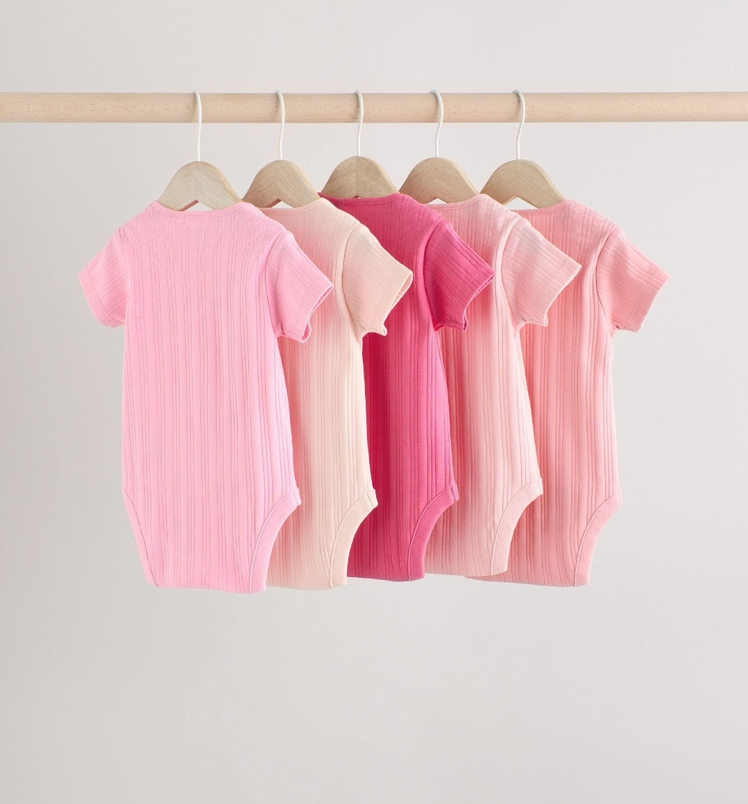 Bright Pink 5 Pack Short Sleeve
Baby Bodysuits