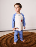Blue/Ecru Snoopy Long Sleeve Jogger Pyjamas