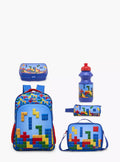 MUST 5-Piece Tetris Print 16-inch Backpack Set - 43x30x13 cms