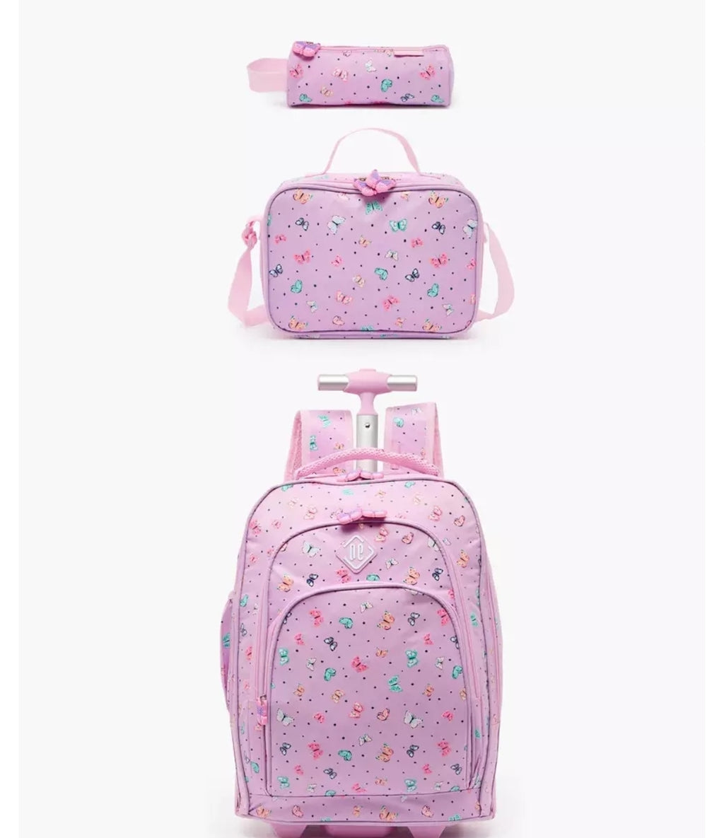 New Expressions Printed 3-Piece Trolley Backpack Set  18 inches