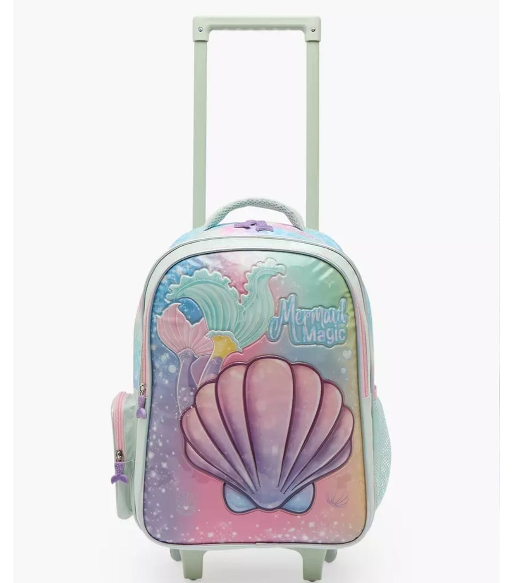 Mermaid Print 5-Piece School Trolley Bag Set  16 inches