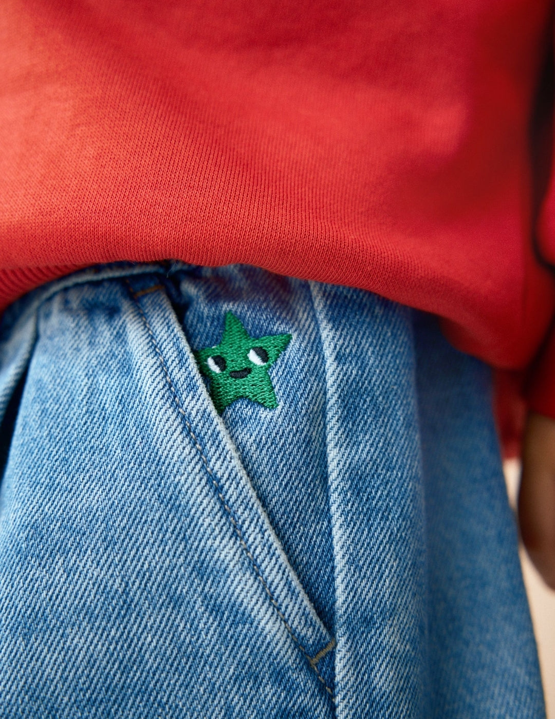 Mid Blue Denim Barrel Jeans