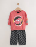 Red Charcoal Cars Crew
Sweatshirt and Joggers Set