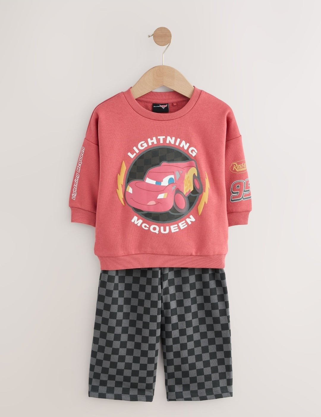 Red Charcoal Cars Crew
Sweatshirt and Joggers Set
